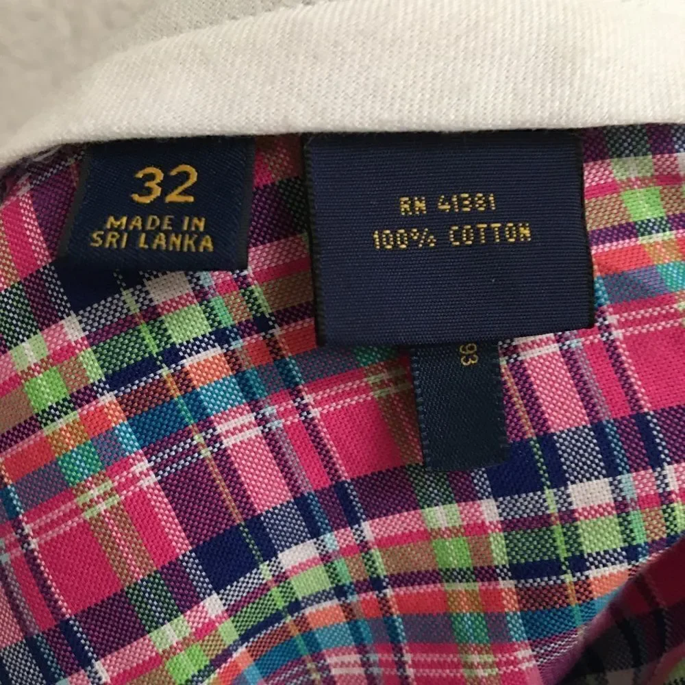 ‎Polo Golf Ralph Lauren pink plaid shorts 34*